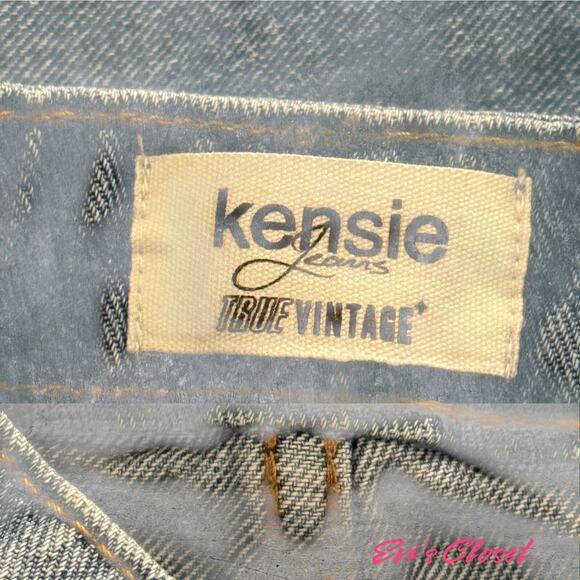 Kensie Jeans True Vintage Women's 8/29 Wide Leg Cropped Blue Denim High Rise - Picture 10 of 16
